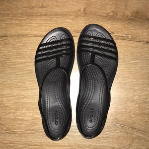 Black Croc sandals